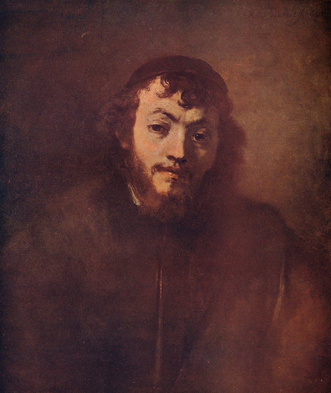 Busto di un giovane barbuto con zucchetto, 1663 da Rembrandt van Rijn