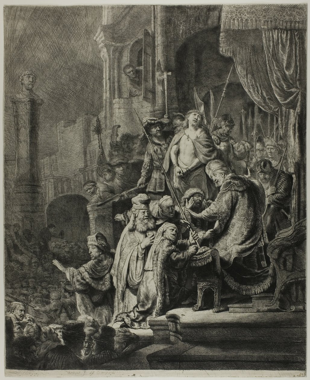 Cristo davanti a Pilato: Grande tavola da Rembrandt van Rijn