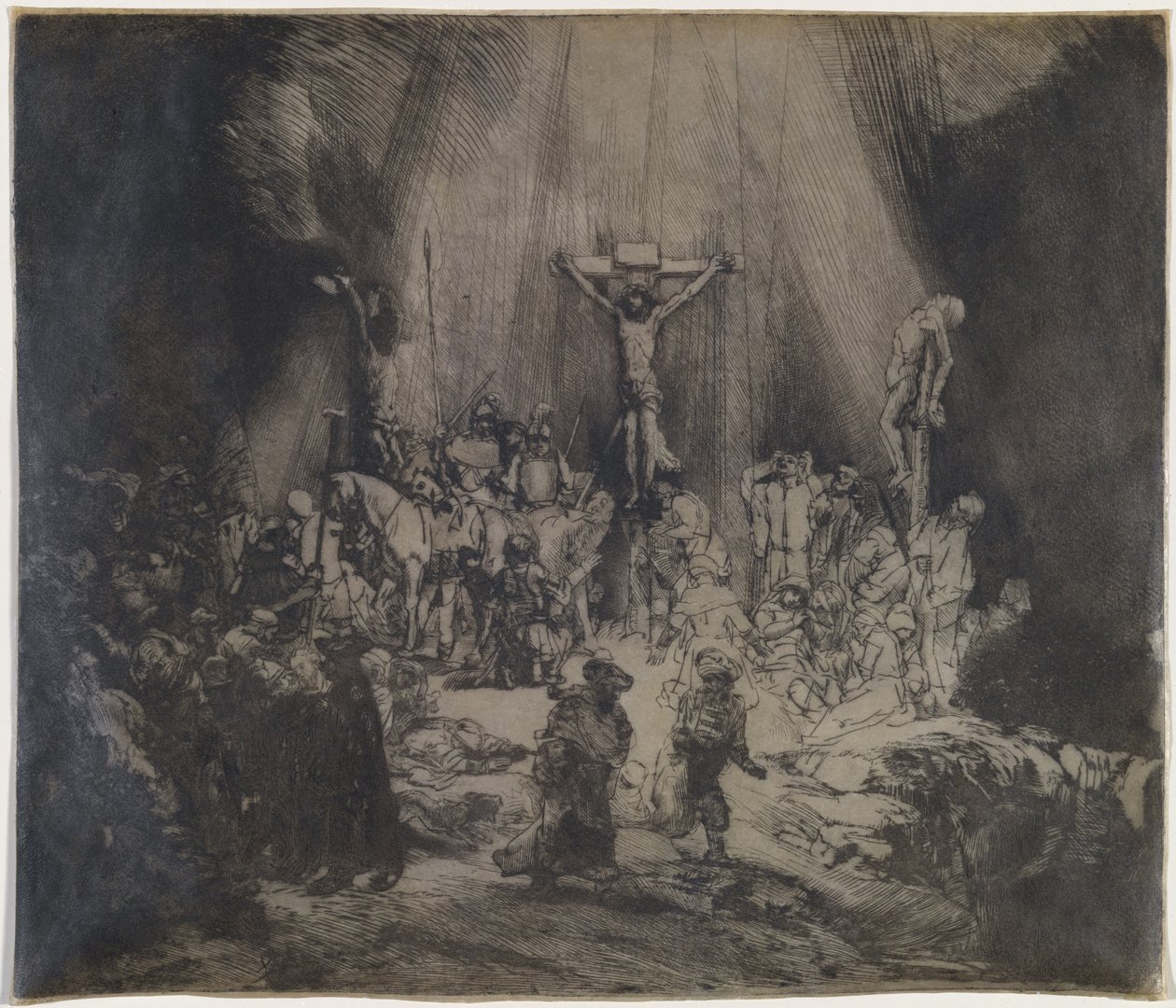 Cristo Crocifisso tra i Due Ladroni (Le Tre Croci) da Rembrandt van Rijn