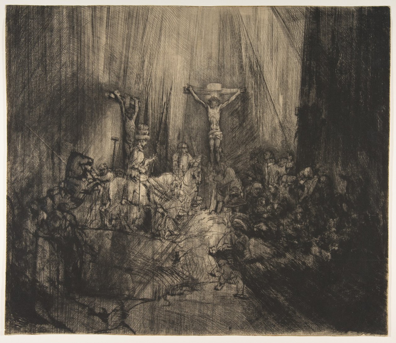 Cristo crocifisso tra i due ladroni: Le tre croci da Rembrandt van Rijn
