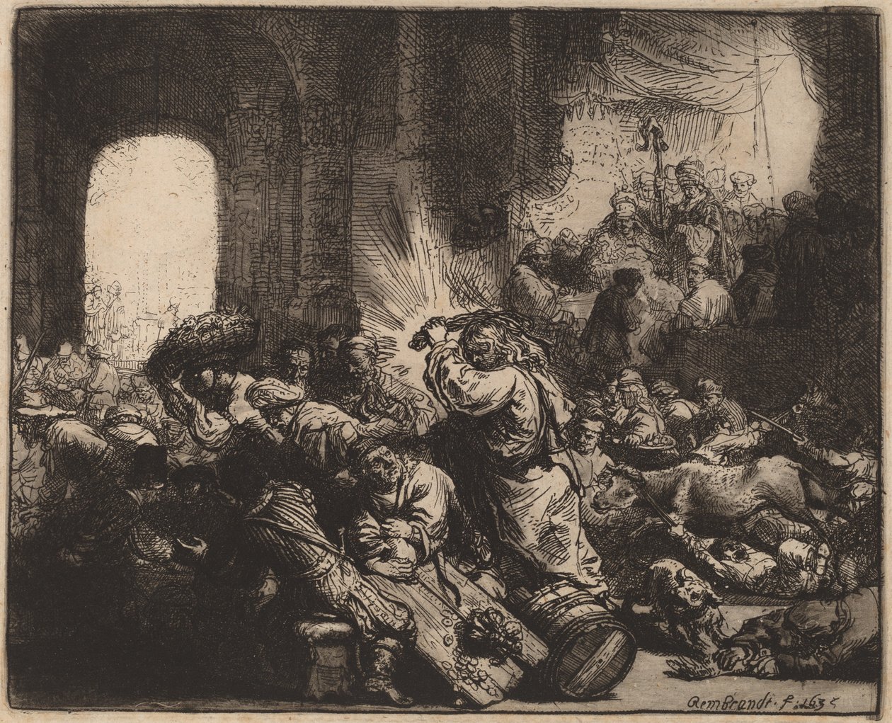 Cristo che scaccia i mercanti dal tempio da Rembrandt van Rijn