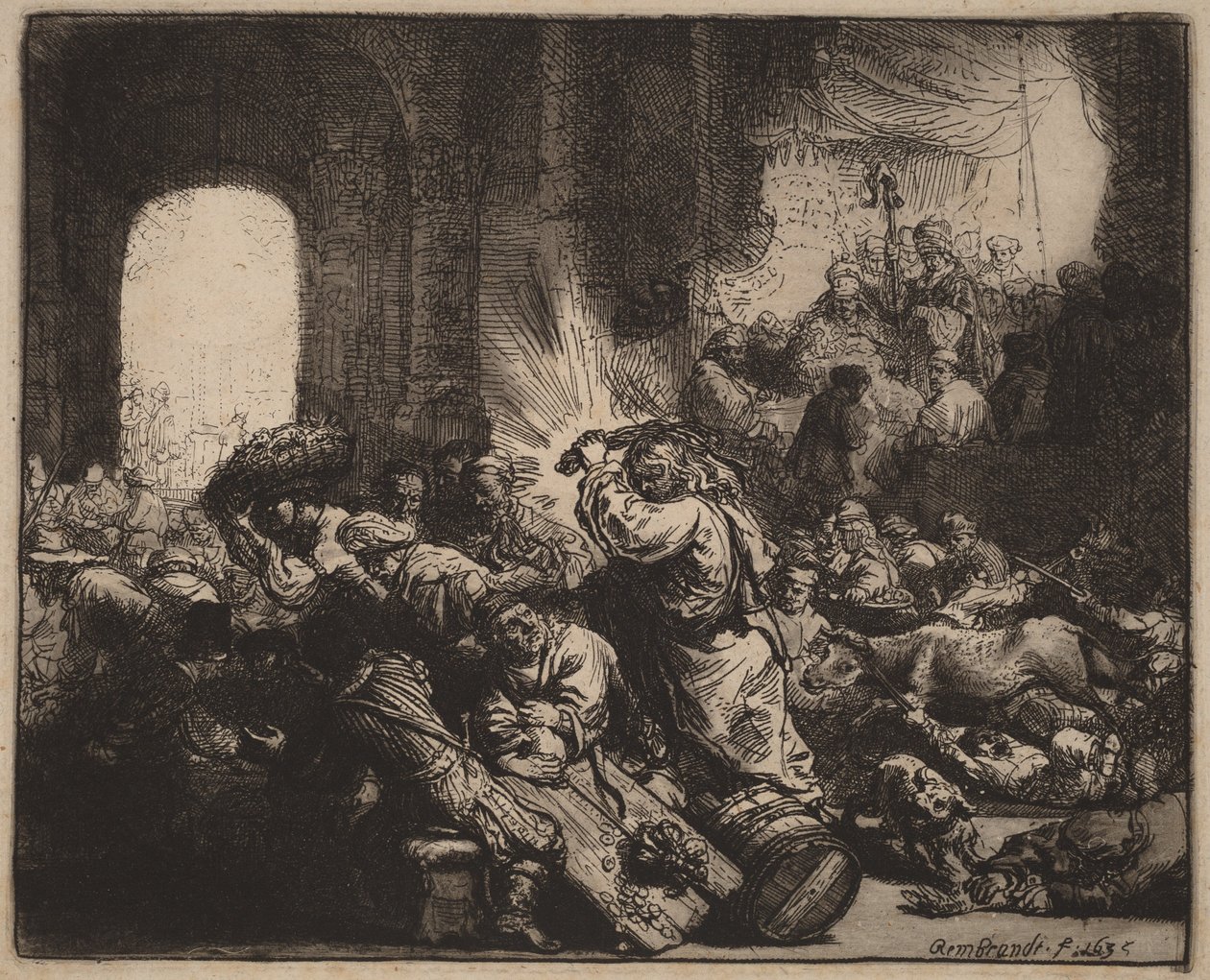 Cristo che scaccia i cambiavalute dal Tempio da Rembrandt van Rijn