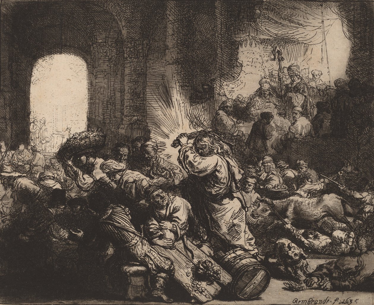 Cristo scaccia i mercanti dal tempio, 1635 da Rembrandt van Rijn