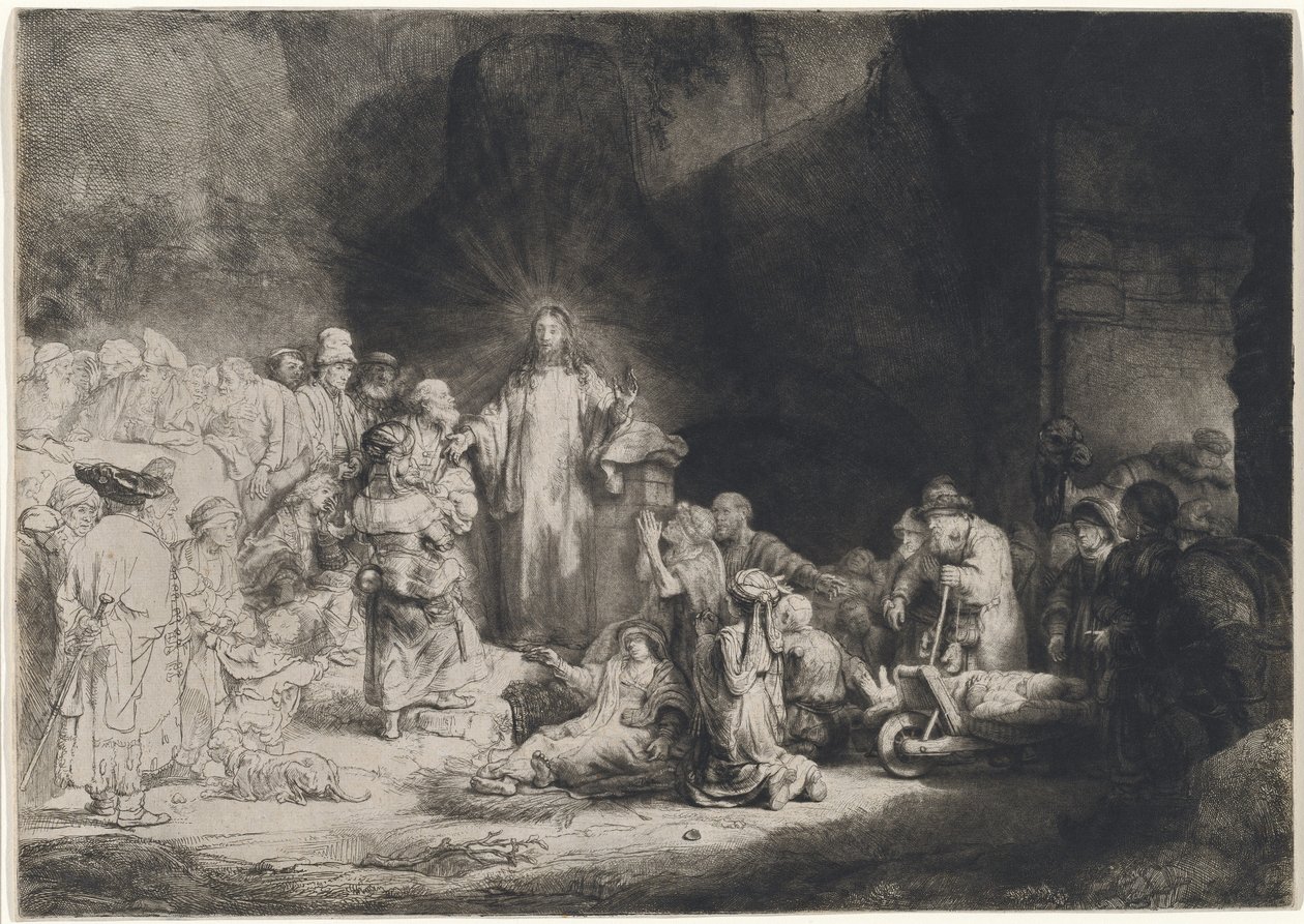Cristo che predica (La stampa dei cento fiorini) da Rembrandt van Rijn