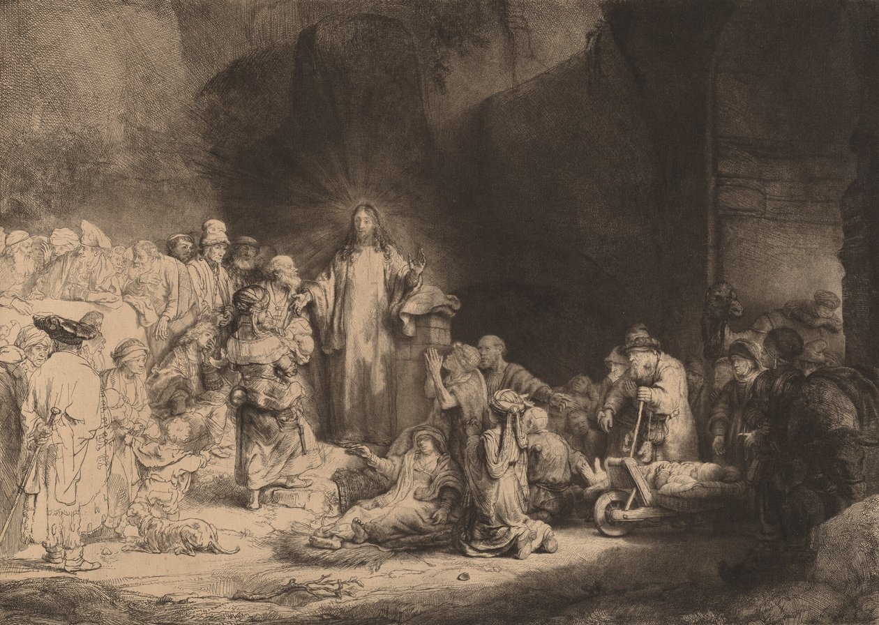 Cristo che predica, La stampa dei cento fiorini da Rembrandt van Rijn