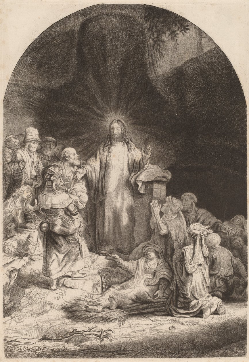 Cristo che Predica e Guarisce (Frammento dalla Stampa dei Cento Fiorini) da Rembrandt van Rijn