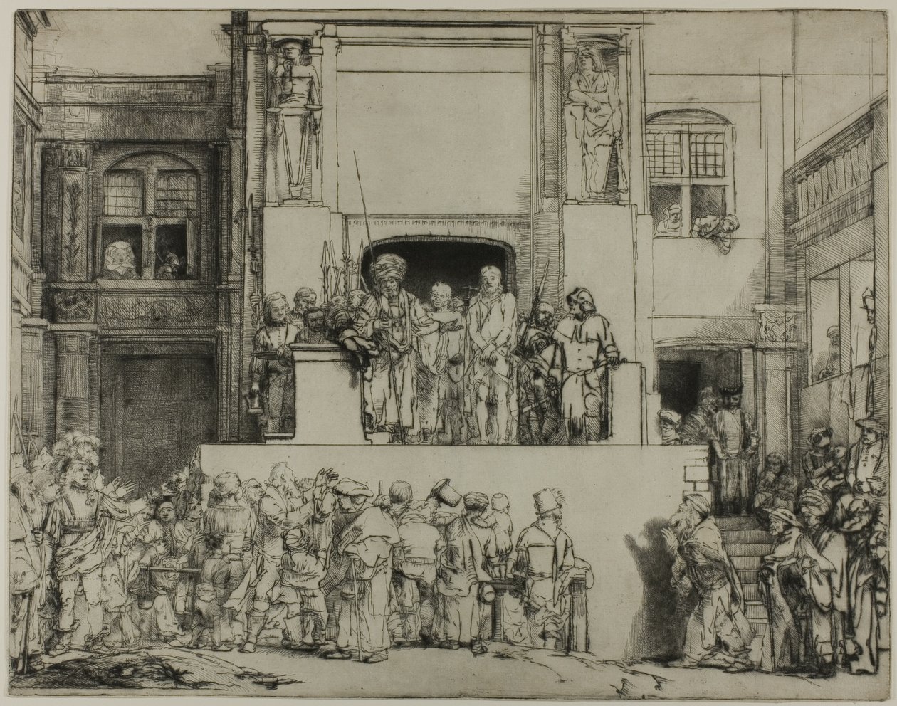 Cristo presentato al popolo: Piastra oblungo da Rembrandt van Rijn