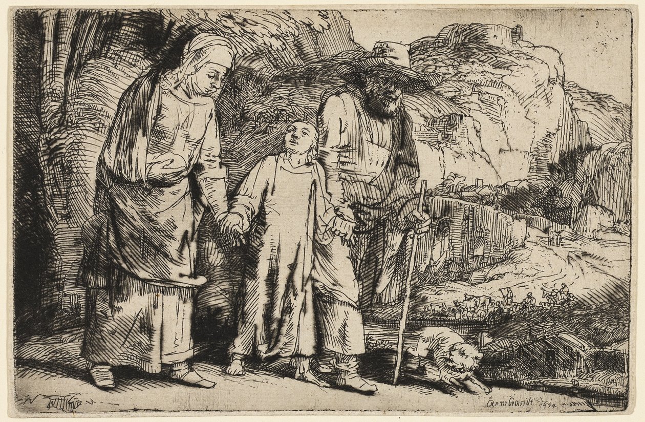 Cristo che ritorna dal tempio con i suoi genitori da Rembrandt van Rijn