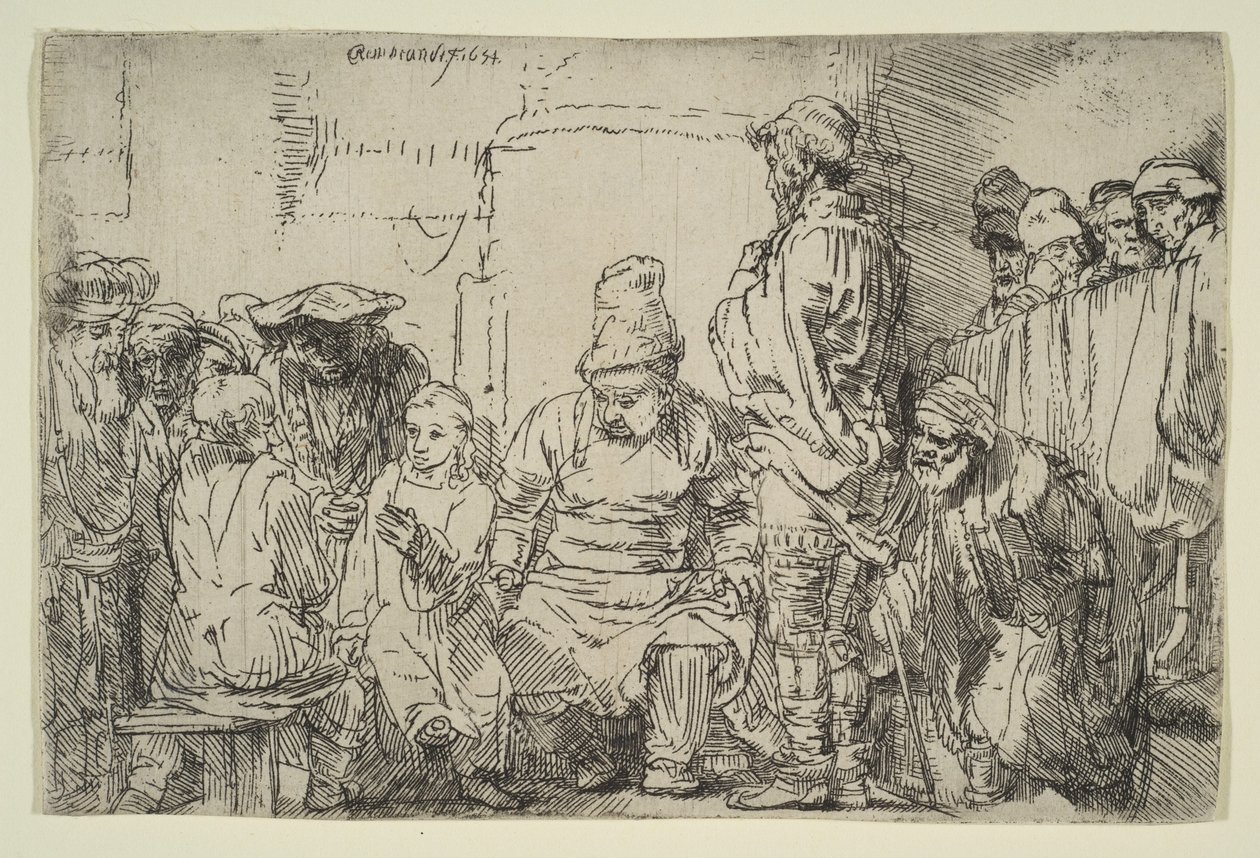 Cristo seduto che disputa con i dottori, 1654 da Rembrandt van Rijn