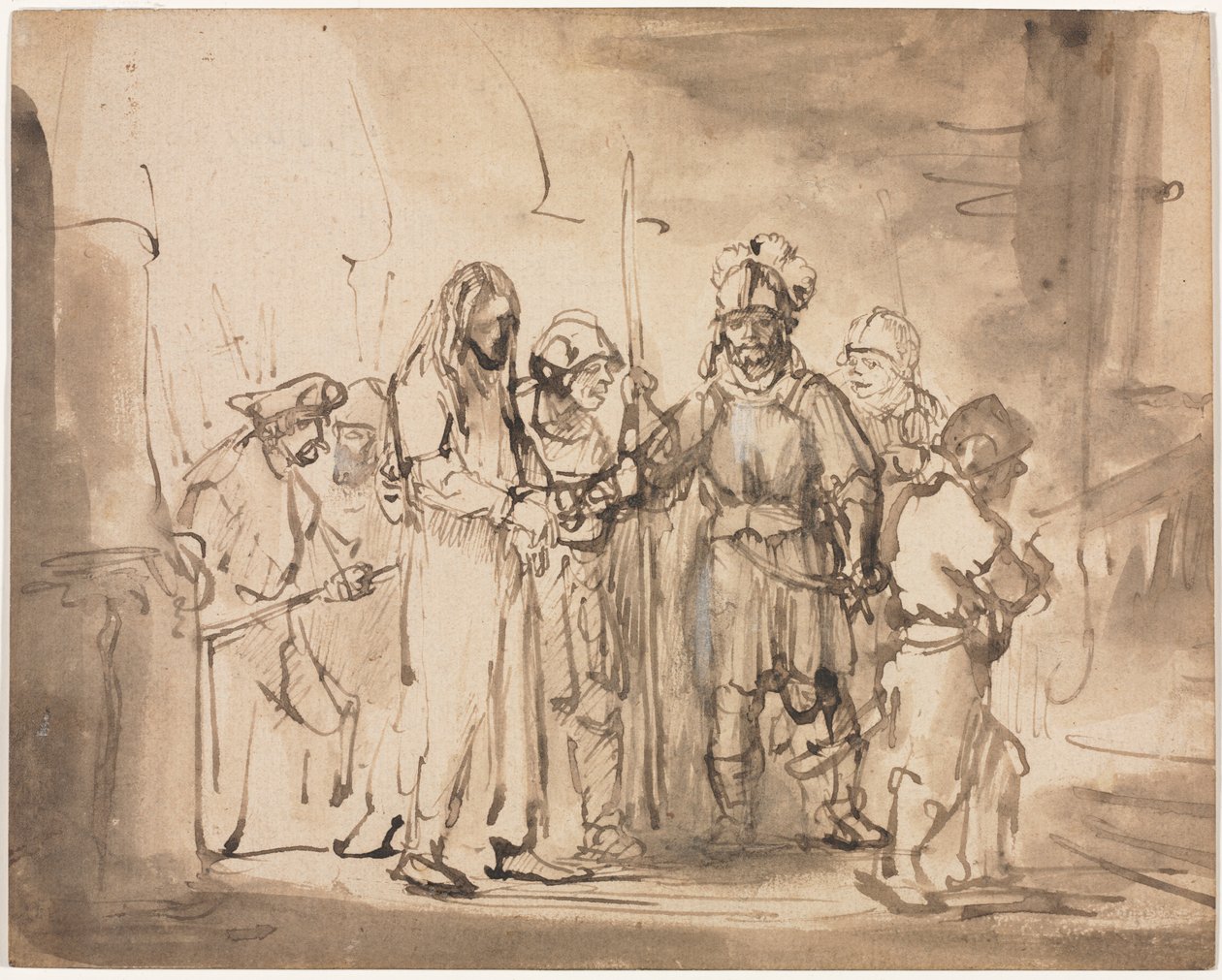 Cristo Condotto Davanti a Caifa da Rembrandt van Rijn