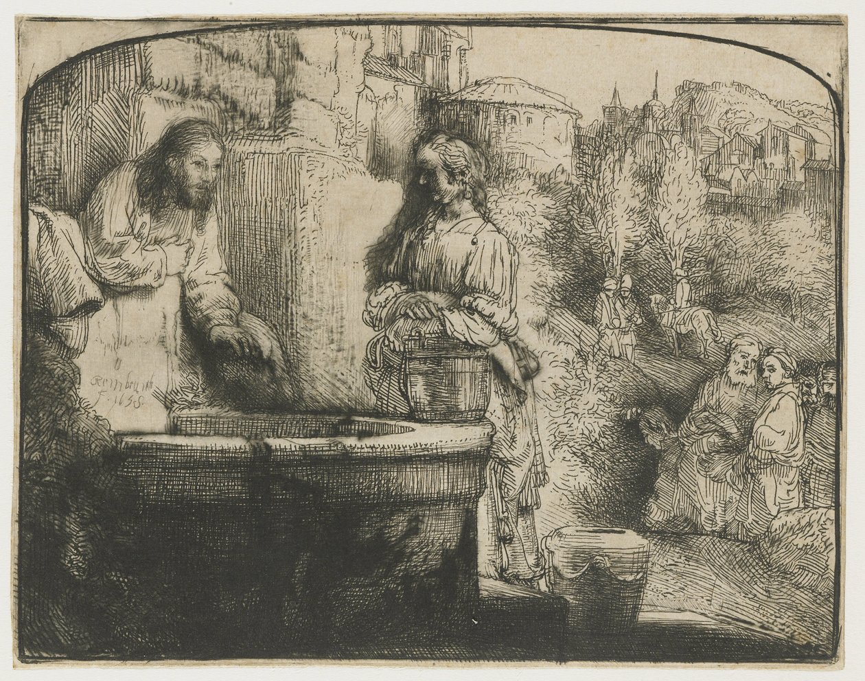 Cristo e la donna di Samaria da Rembrandt van Rijn