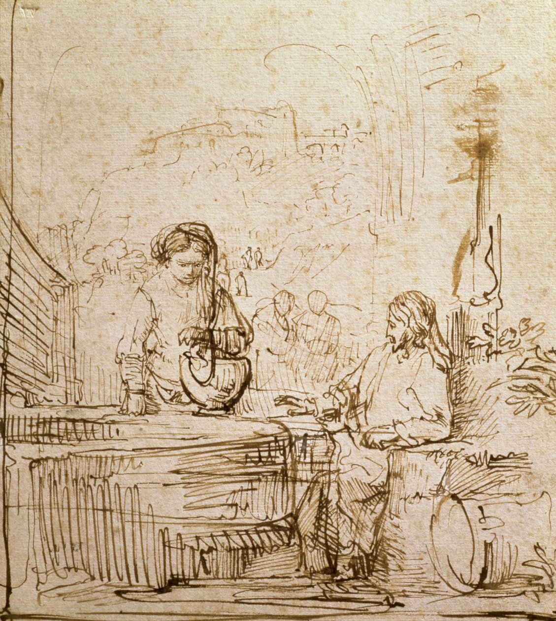 Cristo e la donna di Samaria da Rembrandt van Rijn