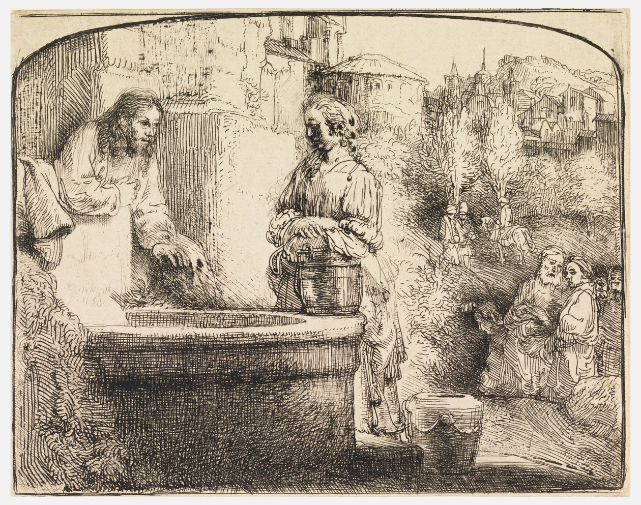 Cristo e la donna di Samaria da Rembrandt van Rijn