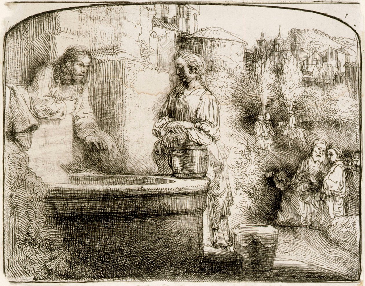 Cristo e la donna di Samaria da Rembrandt van Rijn