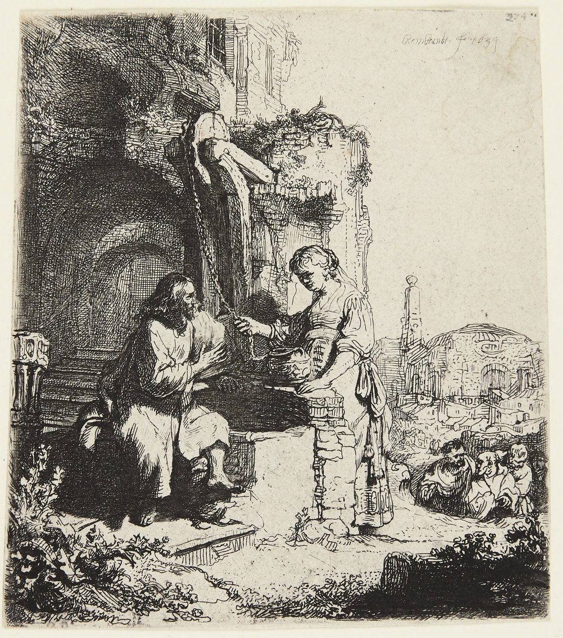 Cristo e la donna di Samaria da Rembrandt van Rijn