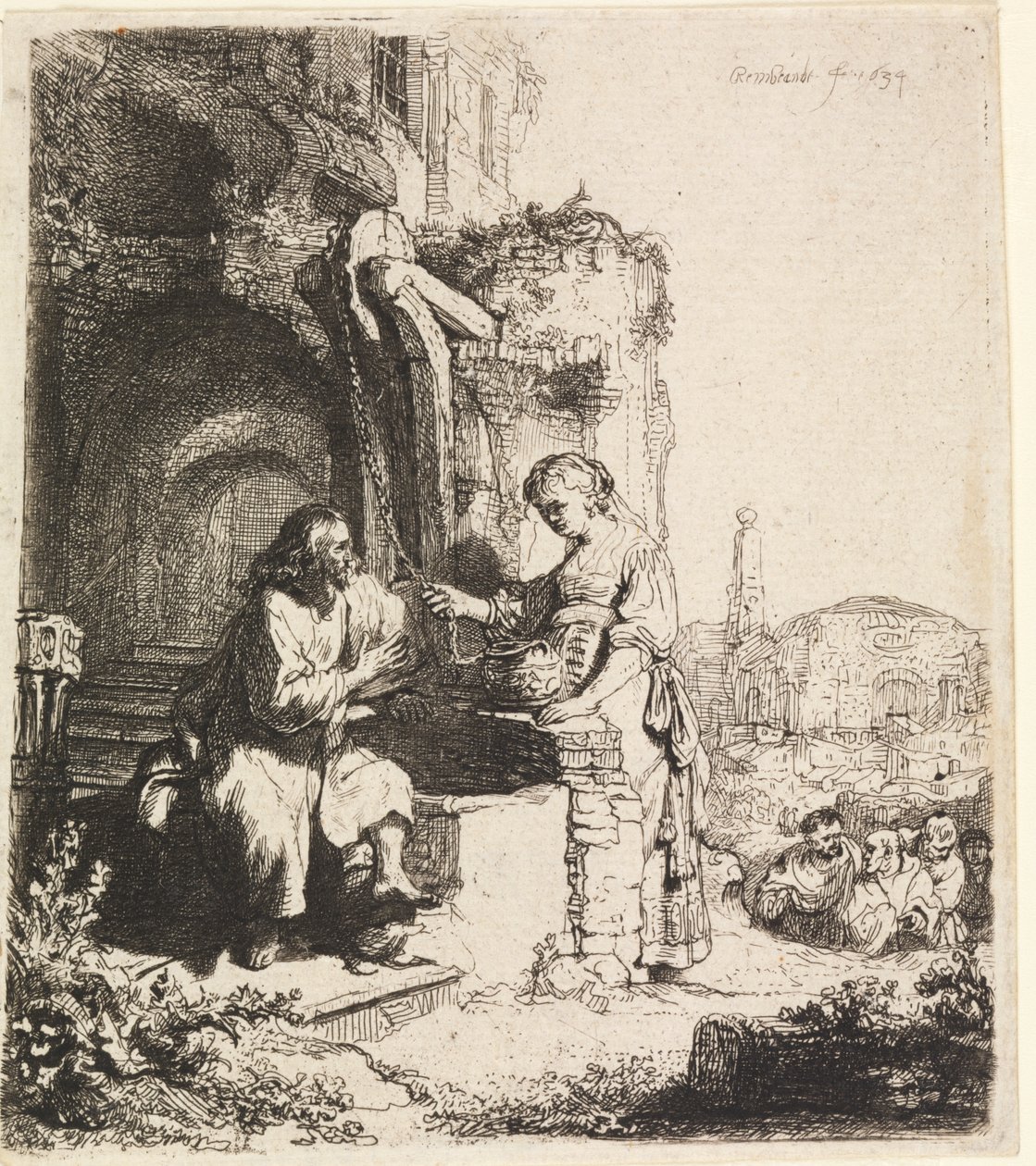 Cristo e la donna di Samaria tra le rovine da Rembrandt van Rijn