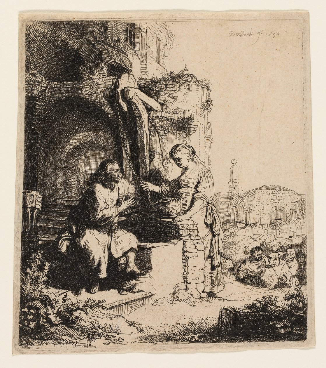 Cristo e la donna di Samaria tra le rovine da Rembrandt van Rijn