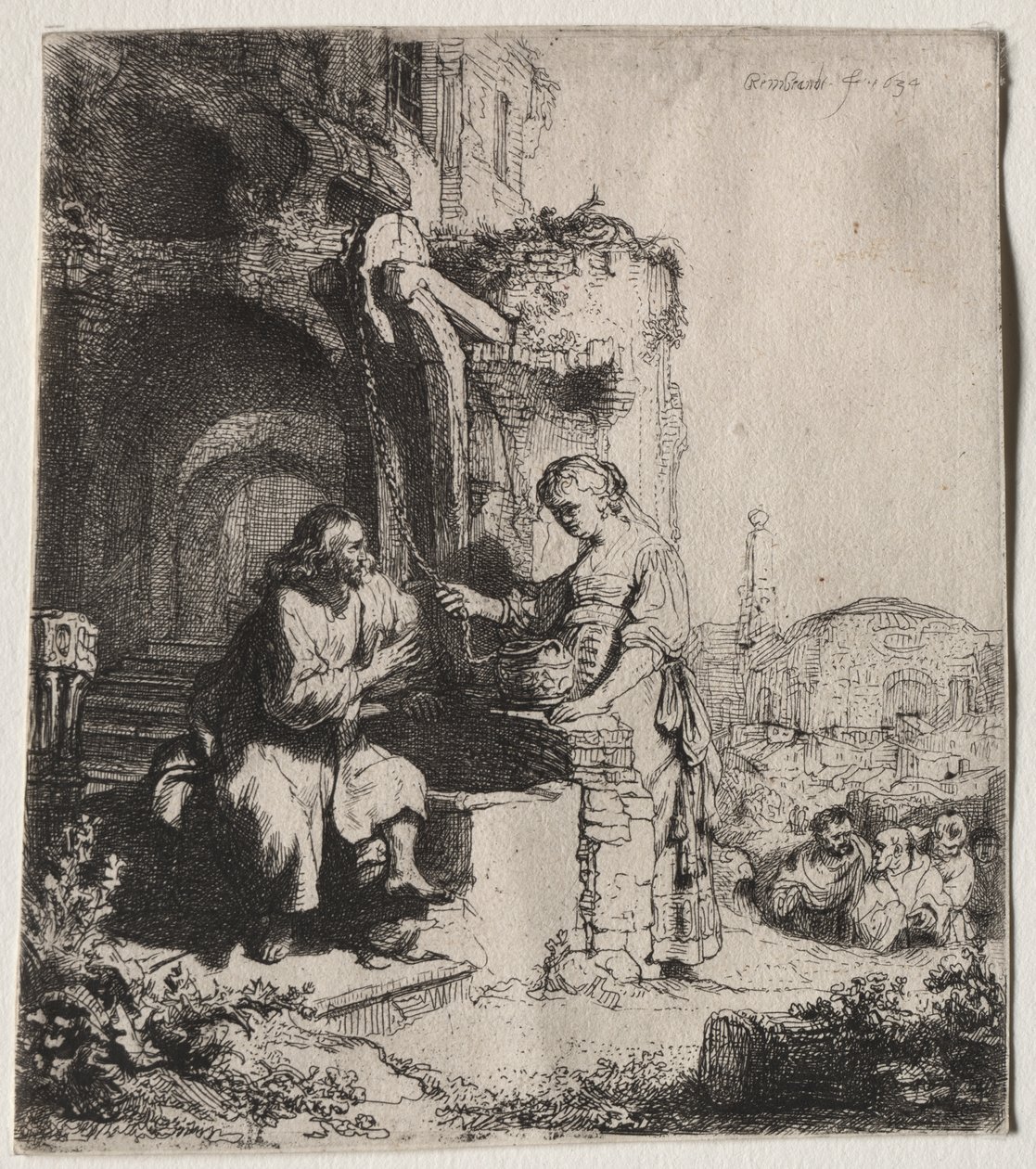 Cristo e la donna di Samaria tra le rovine da Rembrandt van Rijn