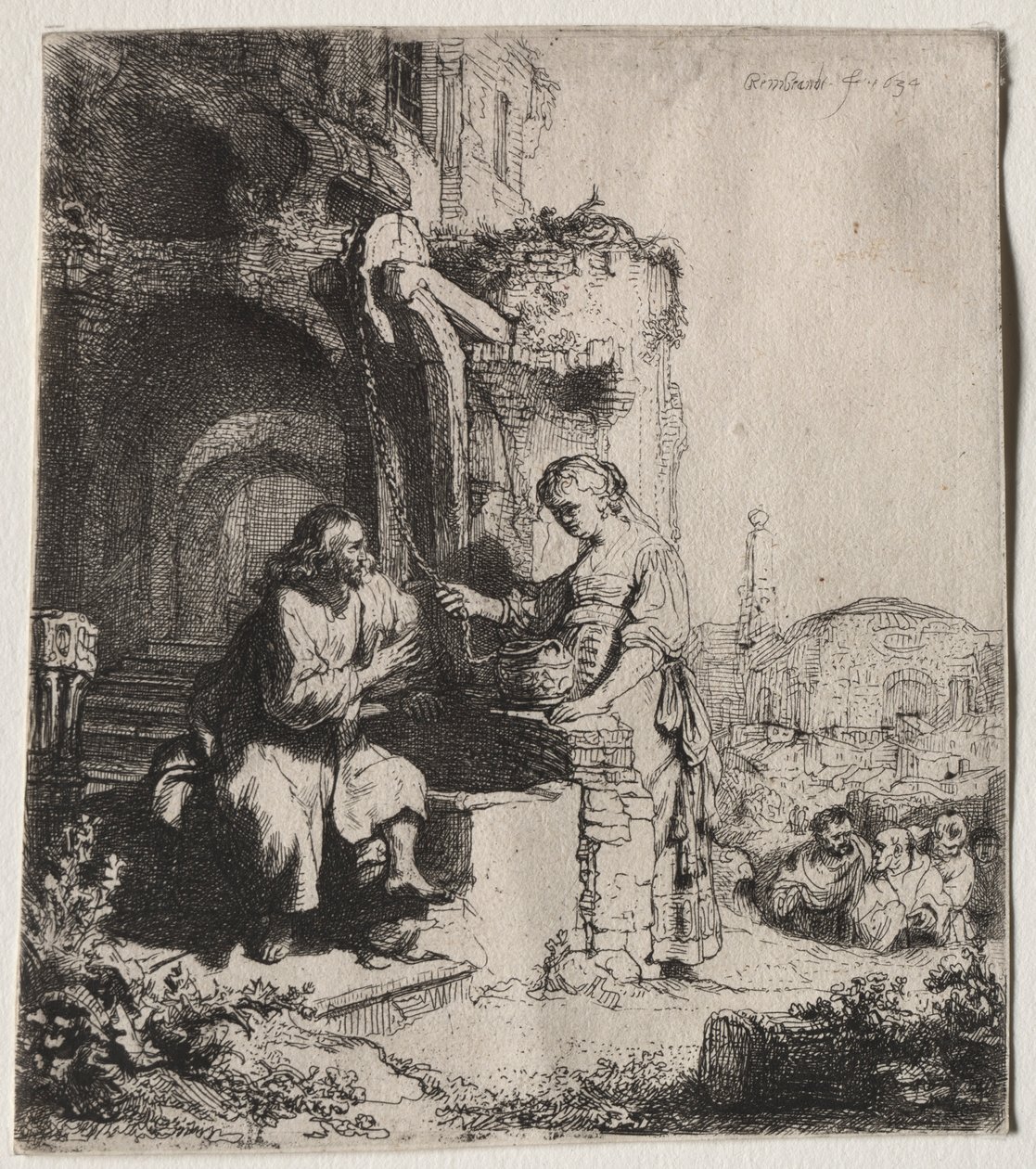 Cristo e la donna samaritana tra le rovine, 1634 da Rembrandt van Rijn