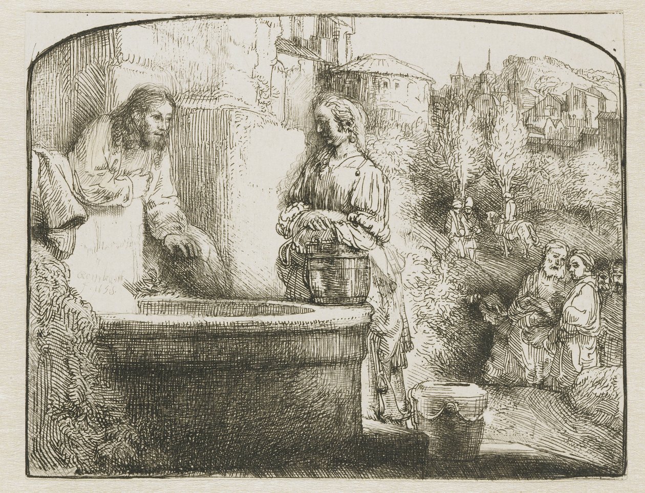 Cristo e la donna di Samaria da Rembrandt van Rijn