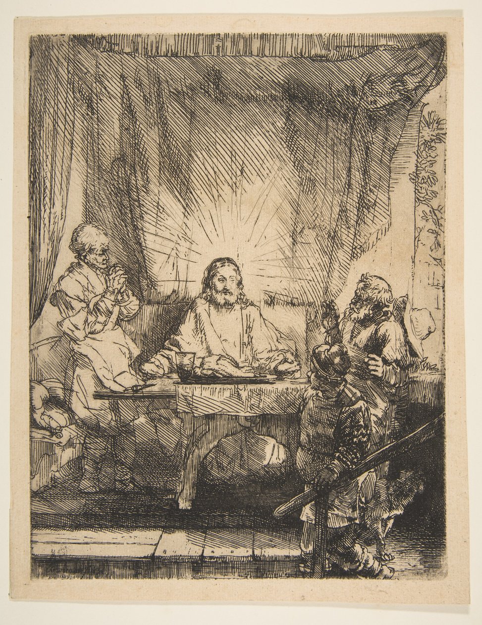 Cristo a Emmaus: La lastra più grande da Rembrandt van Rijn