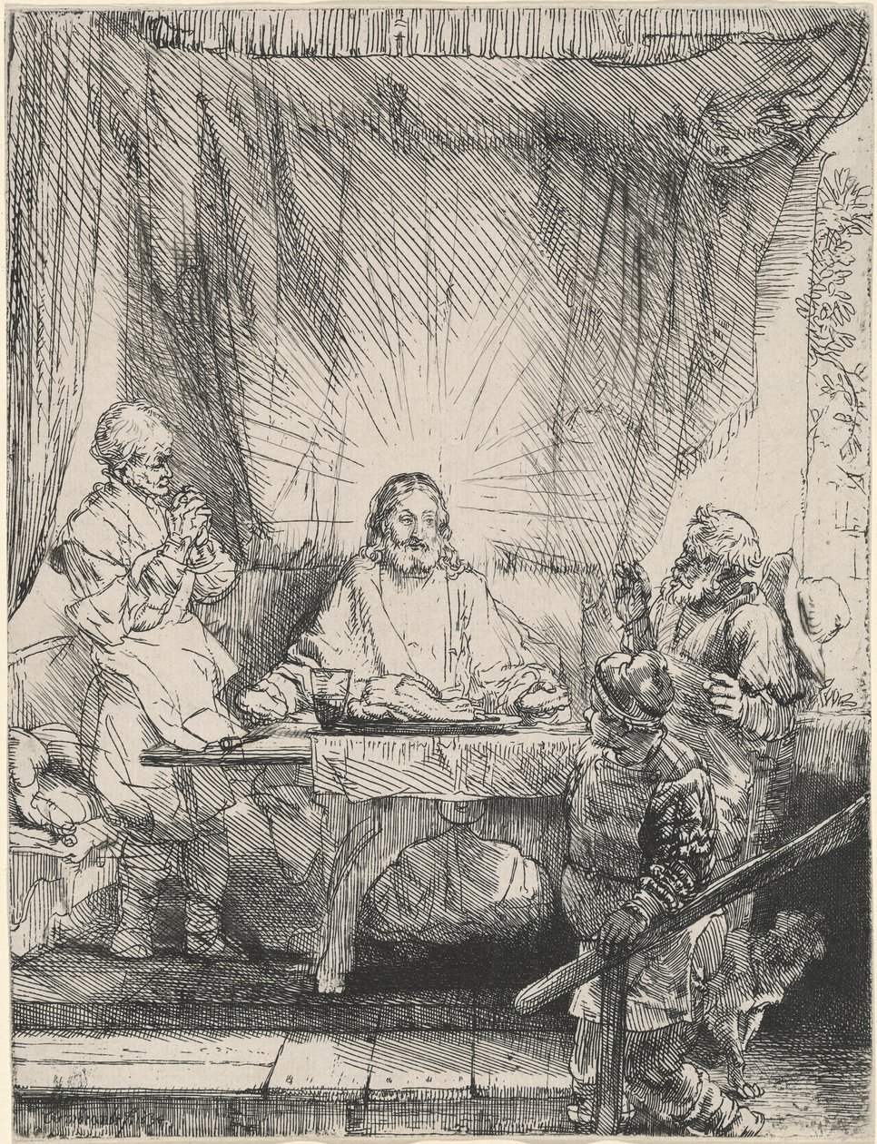 Cristo a Emmaus: la lastra più grande da Rembrandt van Rijn