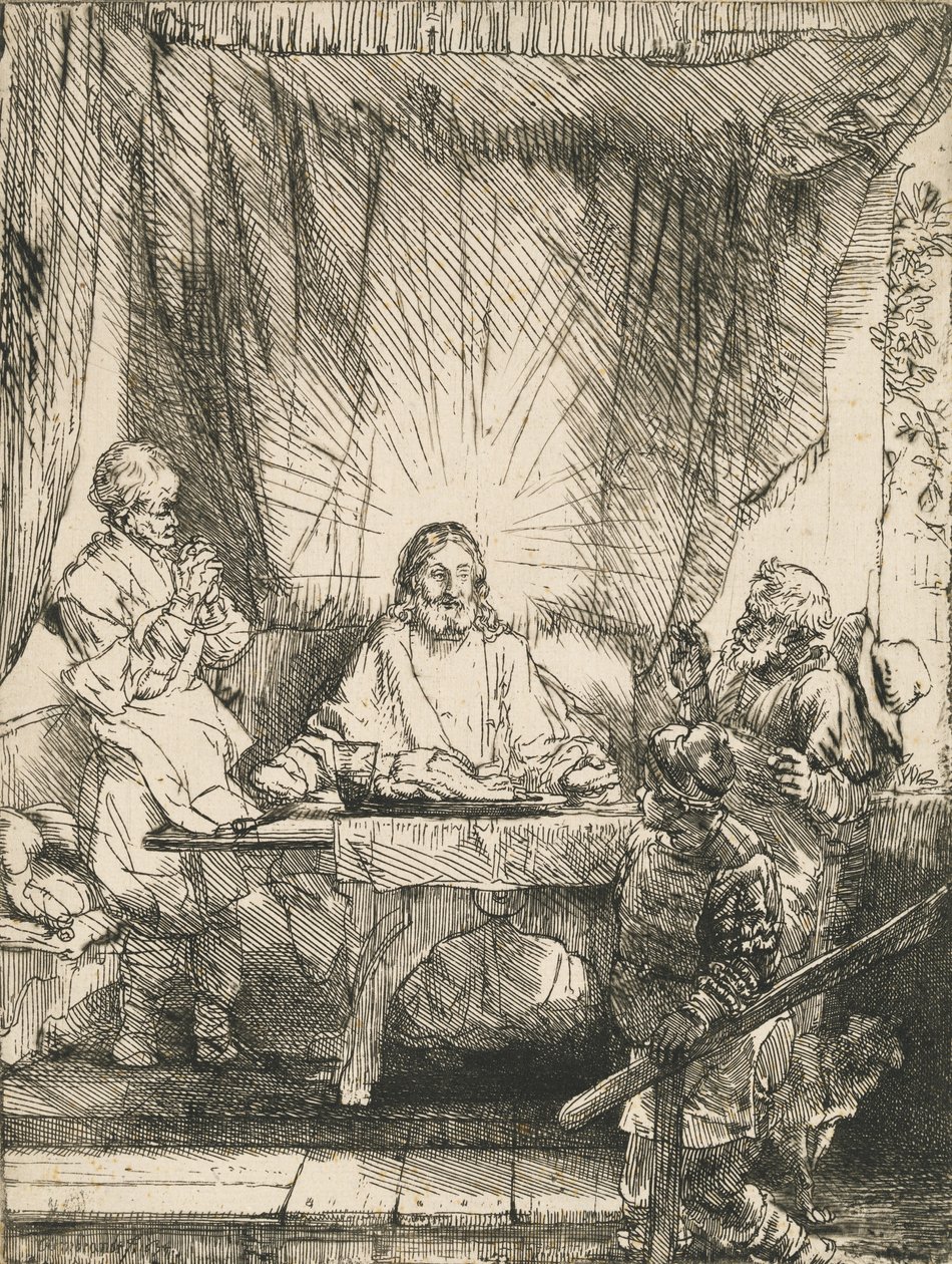 Cristo a Emmaus: la lastra più grande da Rembrandt van Rijn