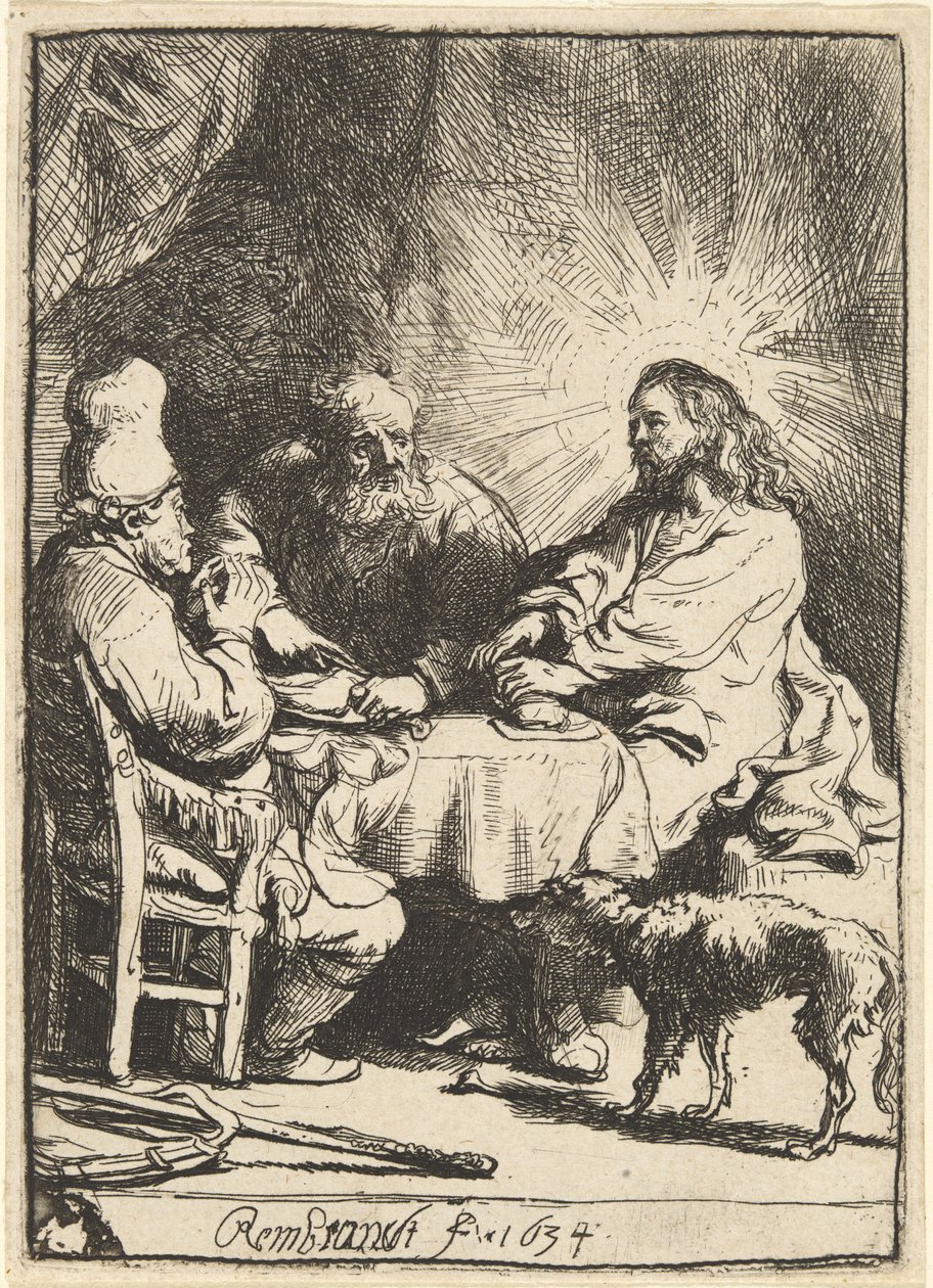 Cristo a Emmaus: la lastra più piccola da Rembrandt van Rijn