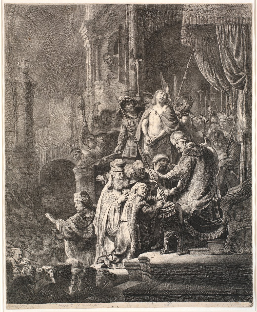 Gesù davanti a Pilato: grande lastra da Rembrandt van Rijn