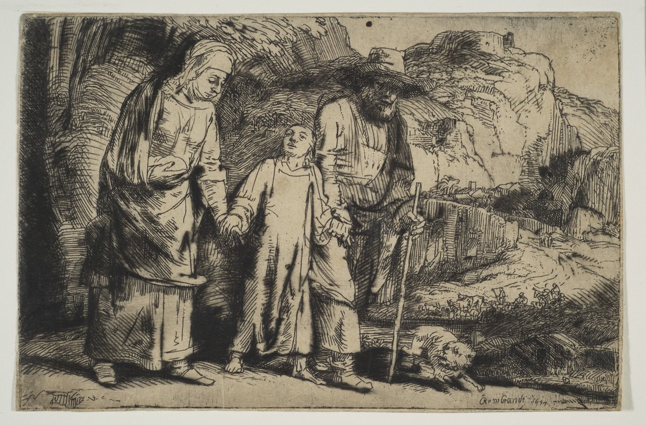 Cristo tra i suoi genitori, di ritorno dal tempio, 1654 da Rembrandt van Rijn