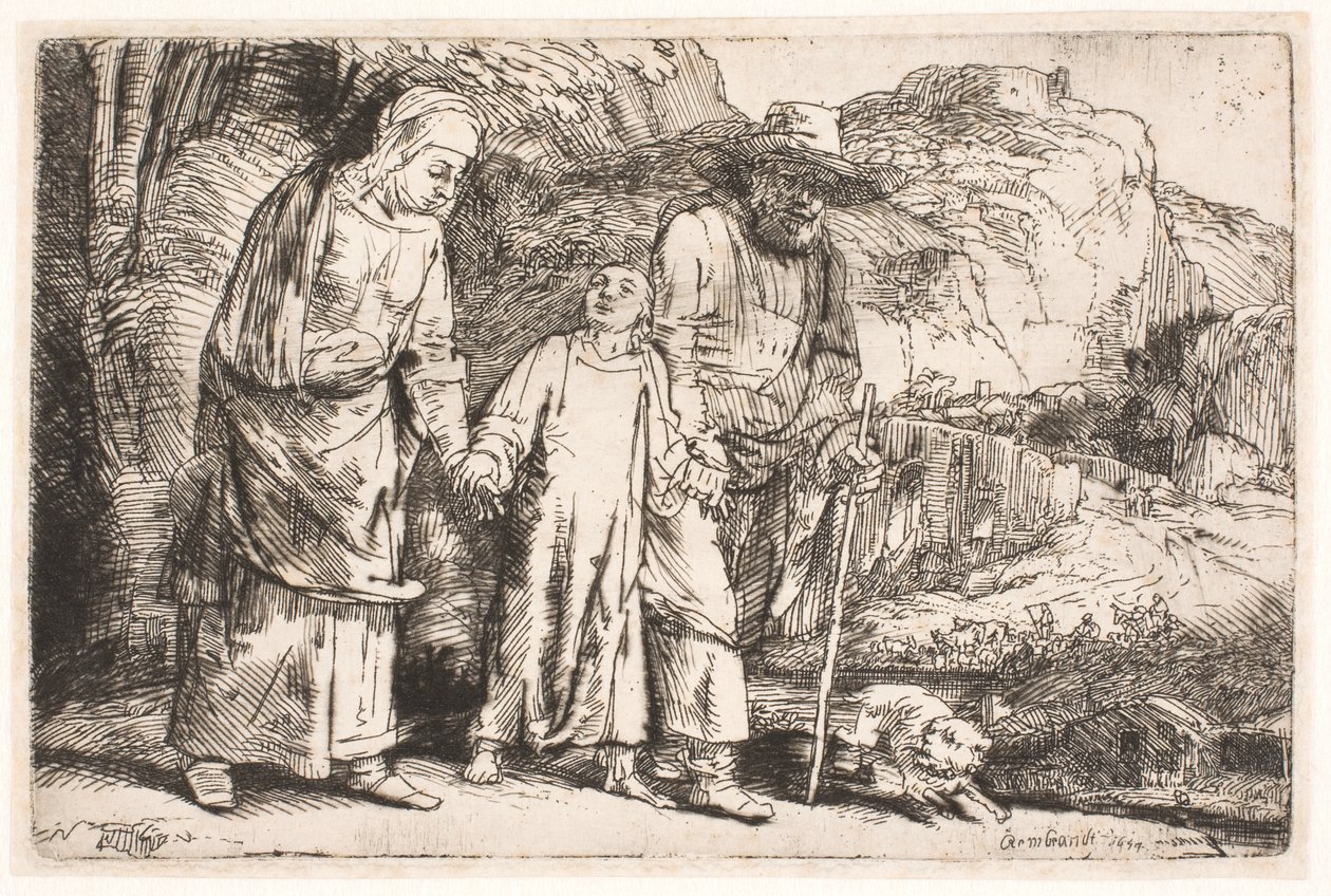 Cristo tra i suoi genitori, al ritorno dal tempio da Rembrandt van Rijn