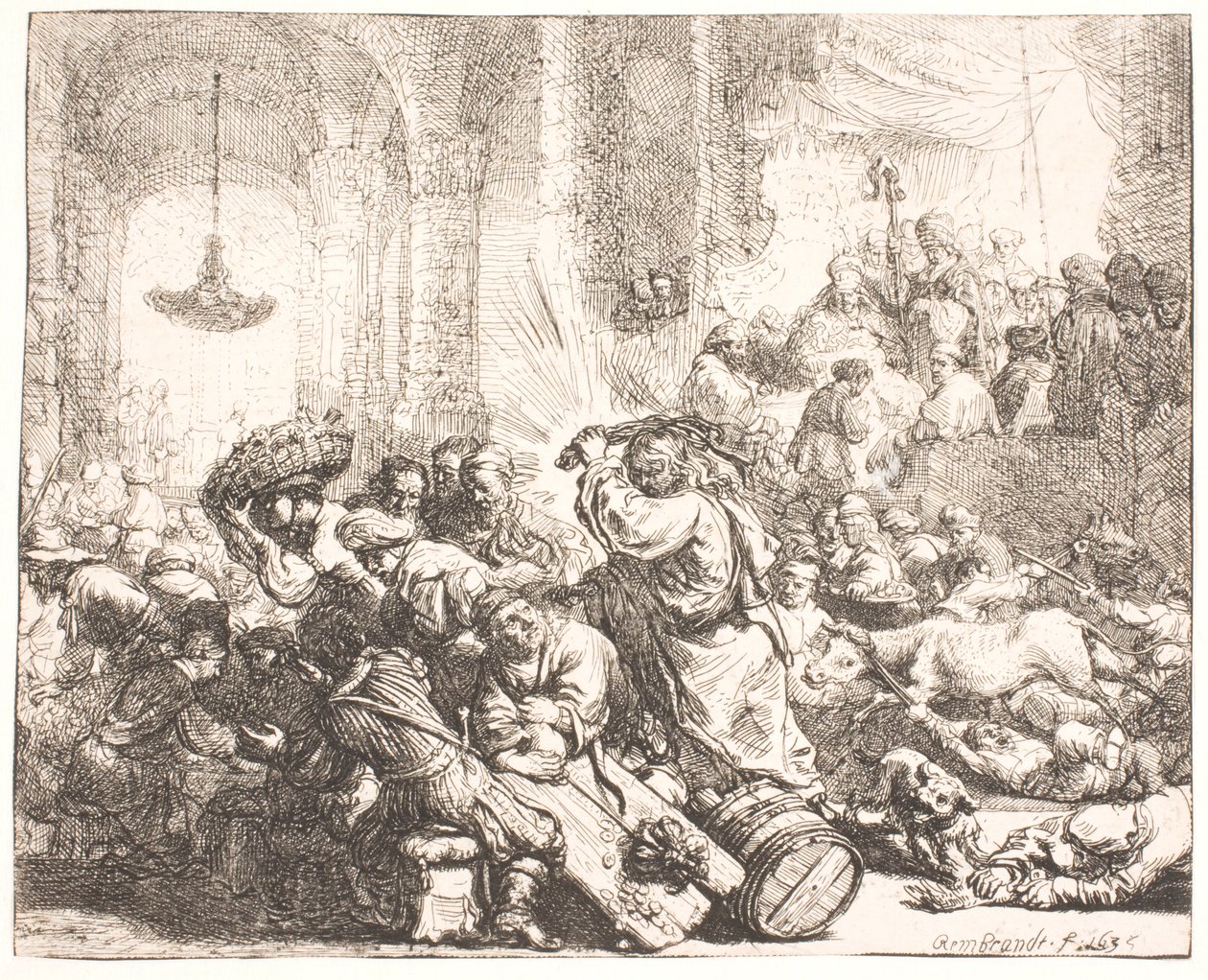 Cristo scaccia i mercanti dal tempio da Rembrandt van Rijn