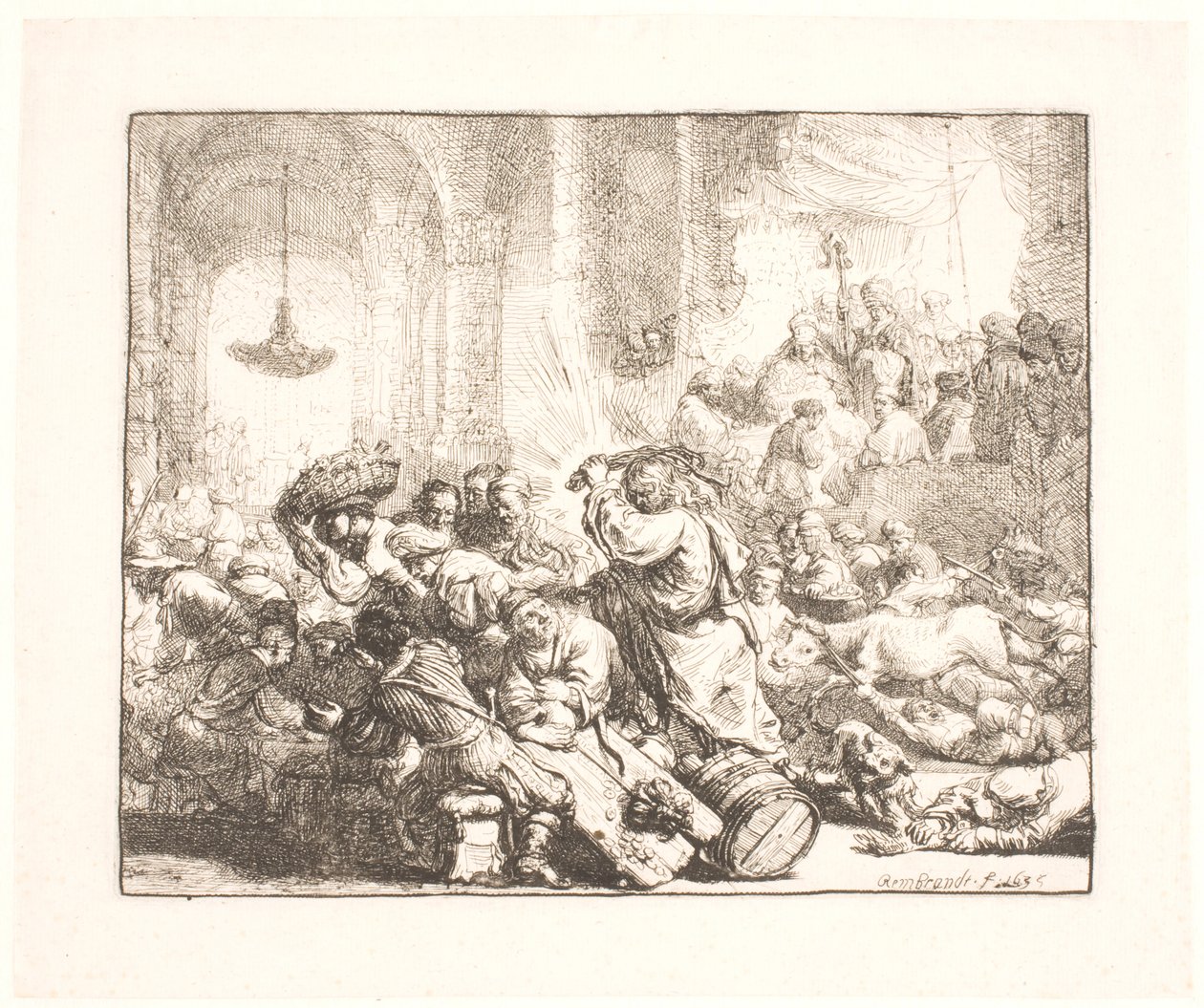Cristo scaccia i mercanti dal tempio da Rembrandt van Rijn