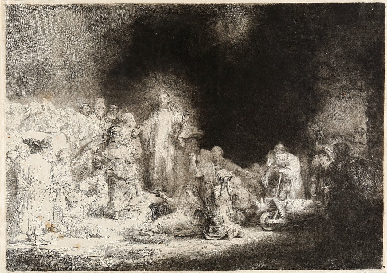Cristo guarisce i malati La stampa dei cento fiorini da Rembrandt van Rijn