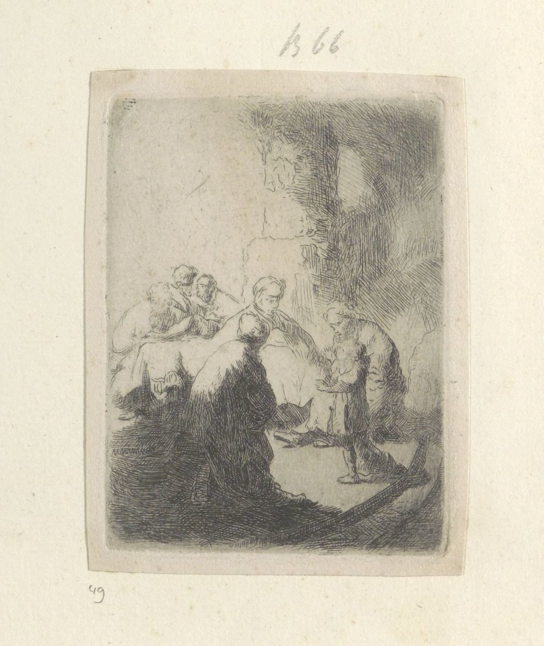 Cristo e i dottori della legge: piccola lastra da Rembrandt van Rijn