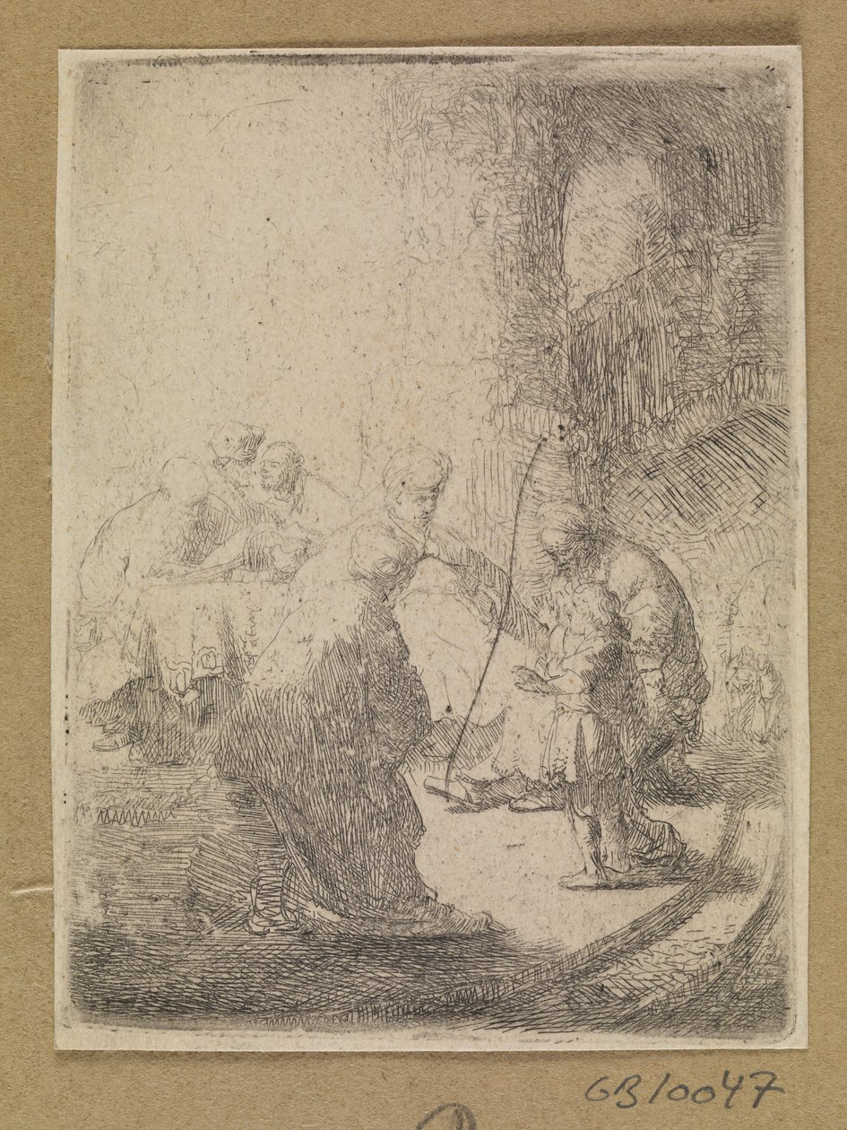 Cristo bambino e i dottori della legge. Piccola placca da Rembrandt van Rijn