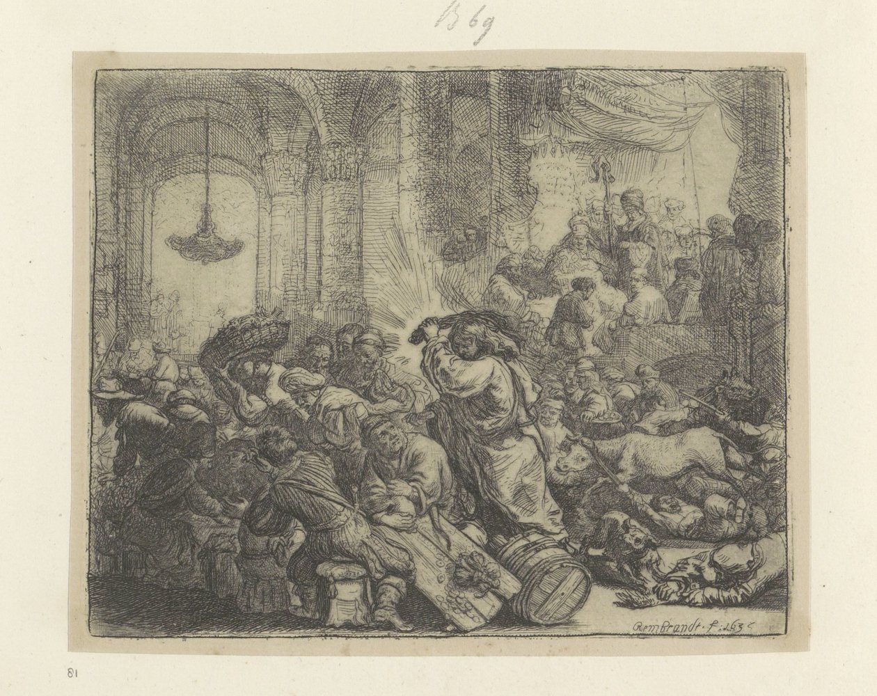 Cristo scaccia i cambiavalute dal Tempio da Rembrandt van Rijn