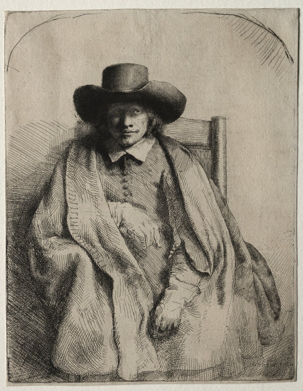 Clement de Jonghe, venditore di stampe, 1651 da Rembrandt van Rijn