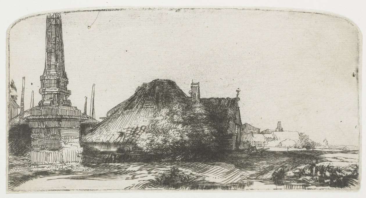 Casetta e paletto di confine sulla Spaarndammerdijk (“L’Obelisco”) da Rembrandt van Rijn