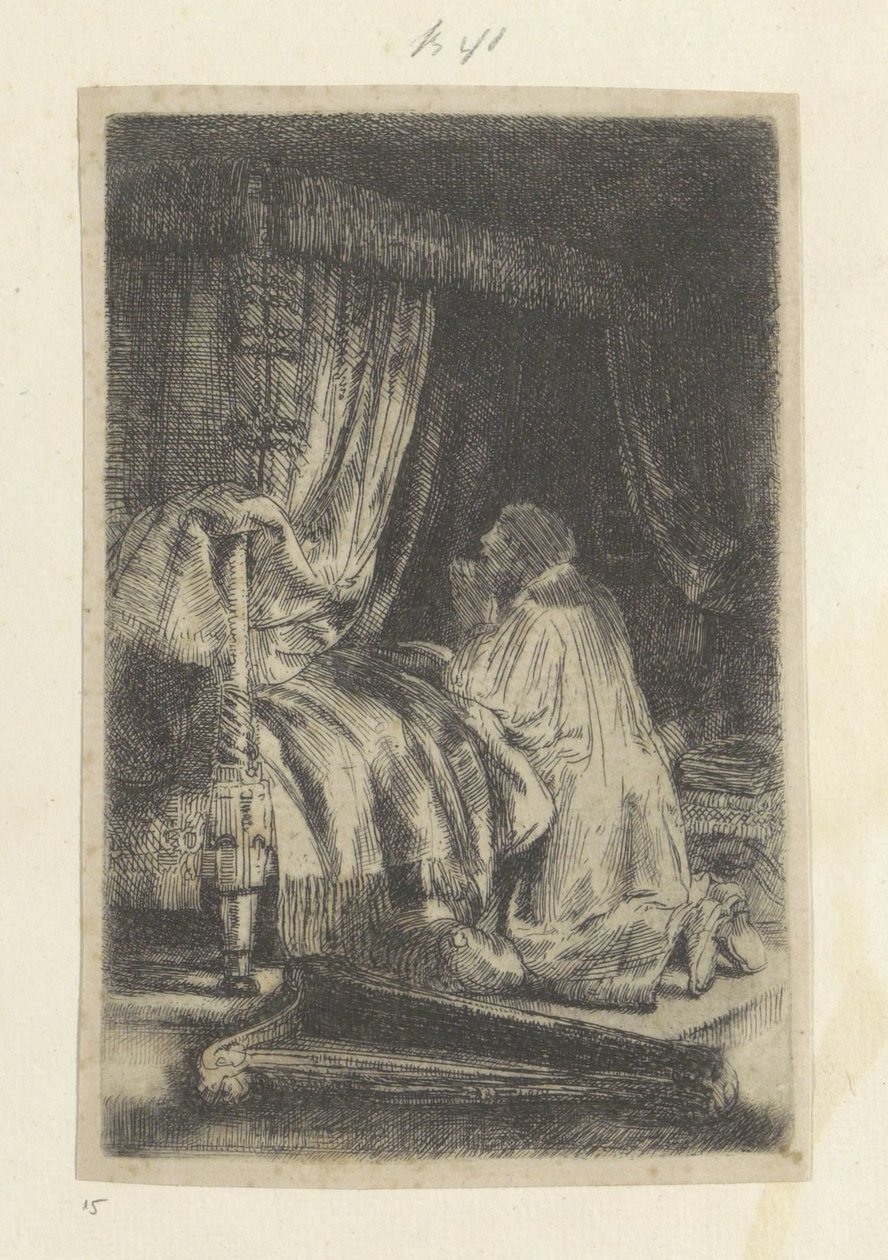 Davide in preghiera da Rembrandt van Rijn