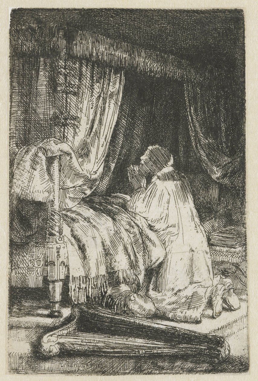 Davide in preghiera da Rembrandt van Rijn