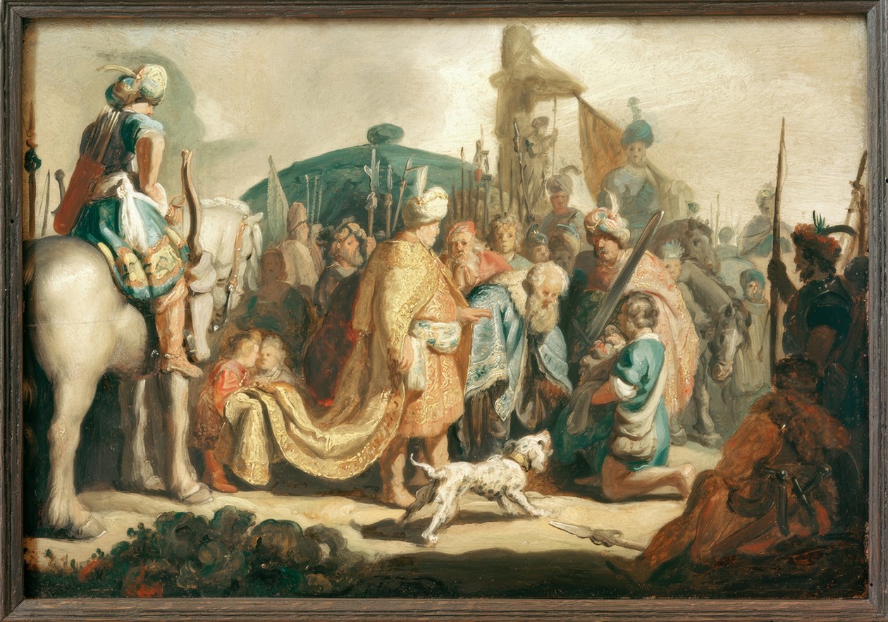 Davide inginocchiato con la testa di Golia davanti a Saul da Rembrandt van Rijn