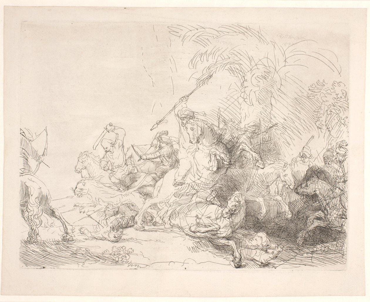 La Grande Caccia al Leone da Rembrandt van Rijn