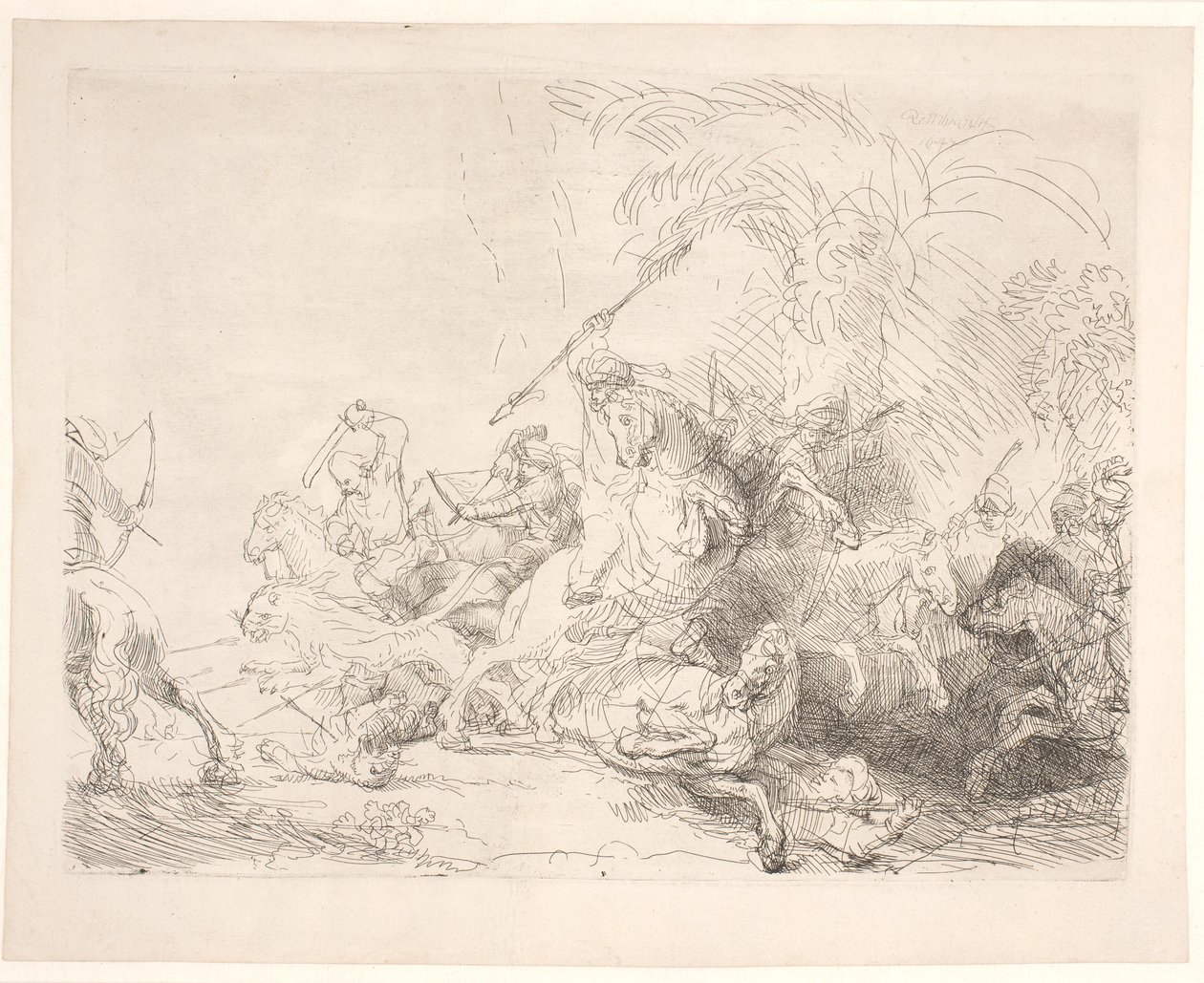 La Grande Caccia al Leone da Rembrandt van Rijn
