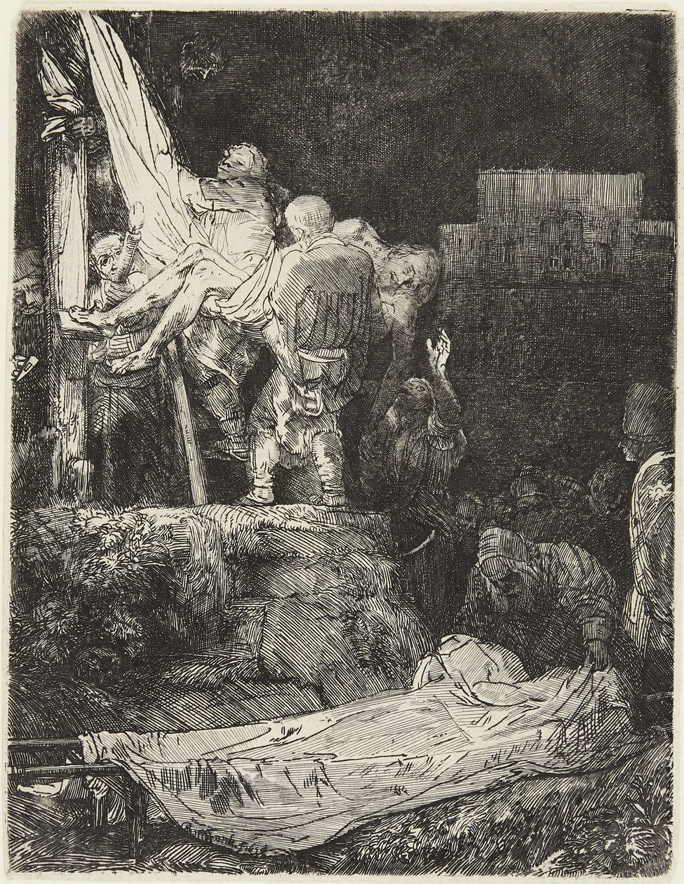 La Deposizione dalla Croce alla luce delle torce da Rembrandt van Rijn