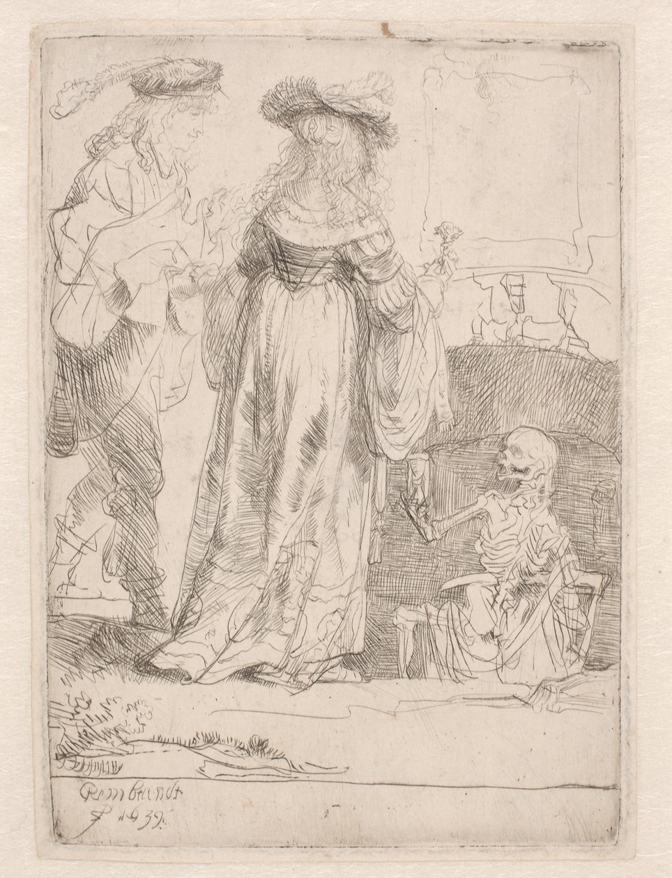 La giovane coppia e la morte da Rembrandt van Rijn
