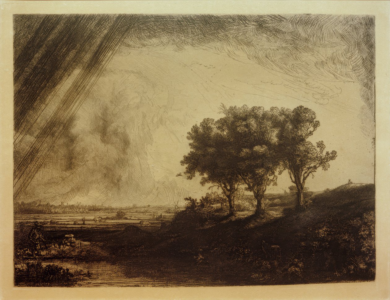 Il paesaggio con i tre alberi da Rembrandt van Rijn