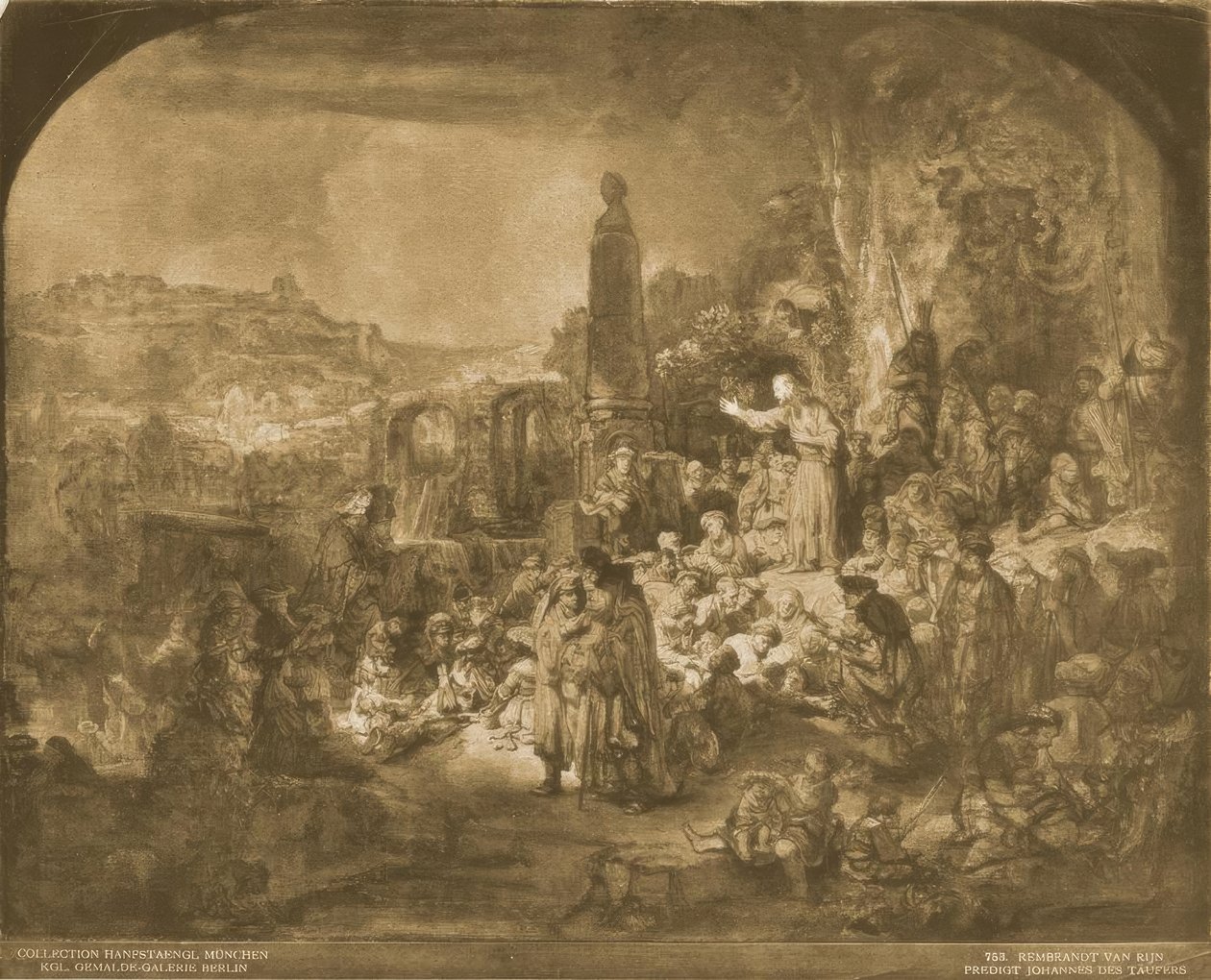 La predica di Giovanni Battista da Rembrandt van Rijn