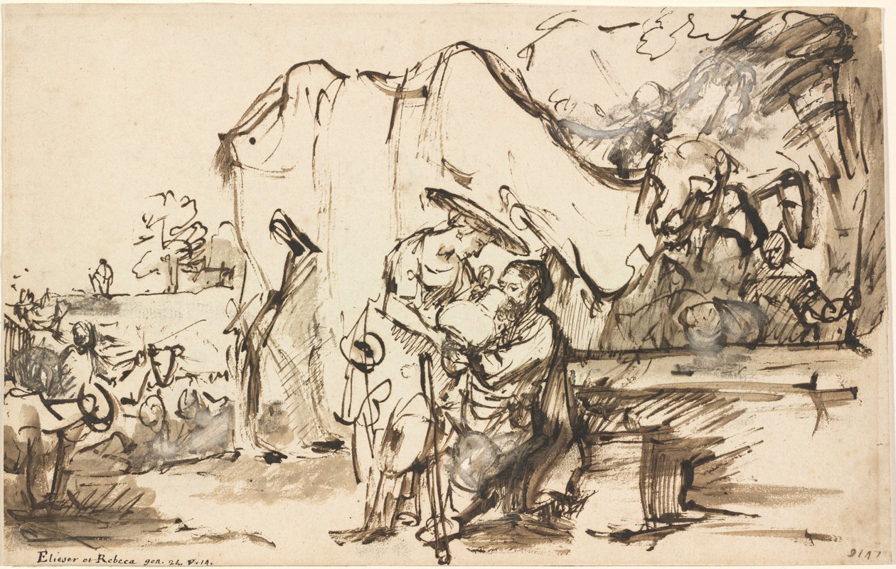 Eliezer e Rebecca al pozzo da Rembrandt van Rijn