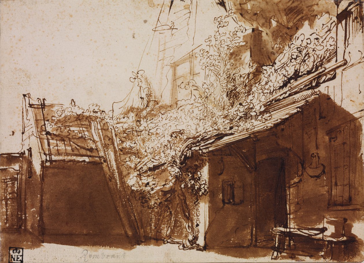 Cascina in luce e ombra da Rembrandt van Rijn